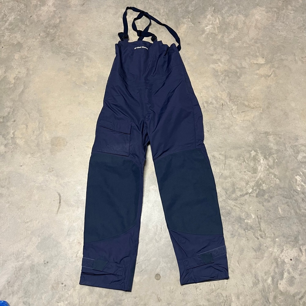 West Marine Third Reef Bib Sailing Trousers Mens Large Navy Blue Overalls